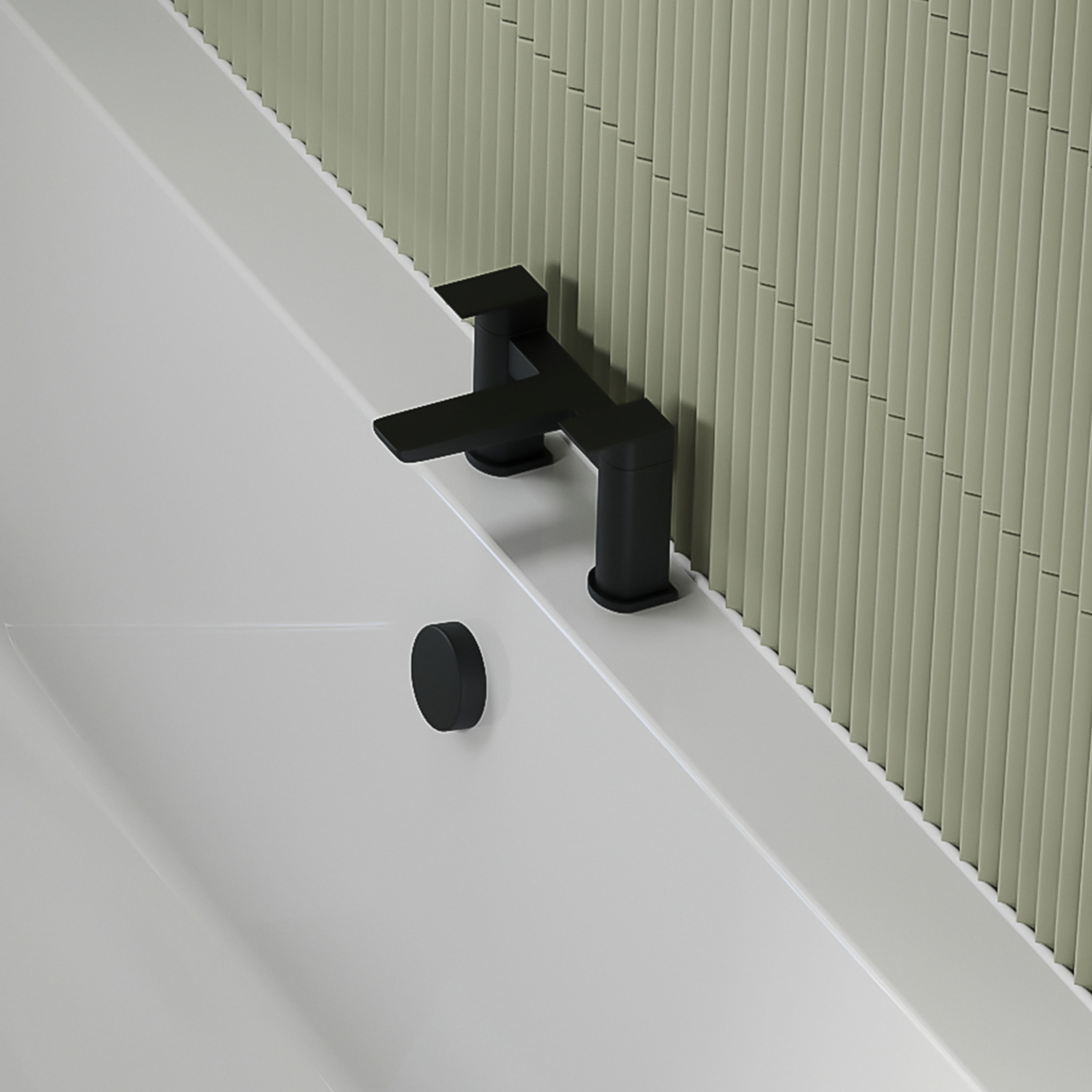 Harbour Status Deck Mounted Bath Filler - Matt Black