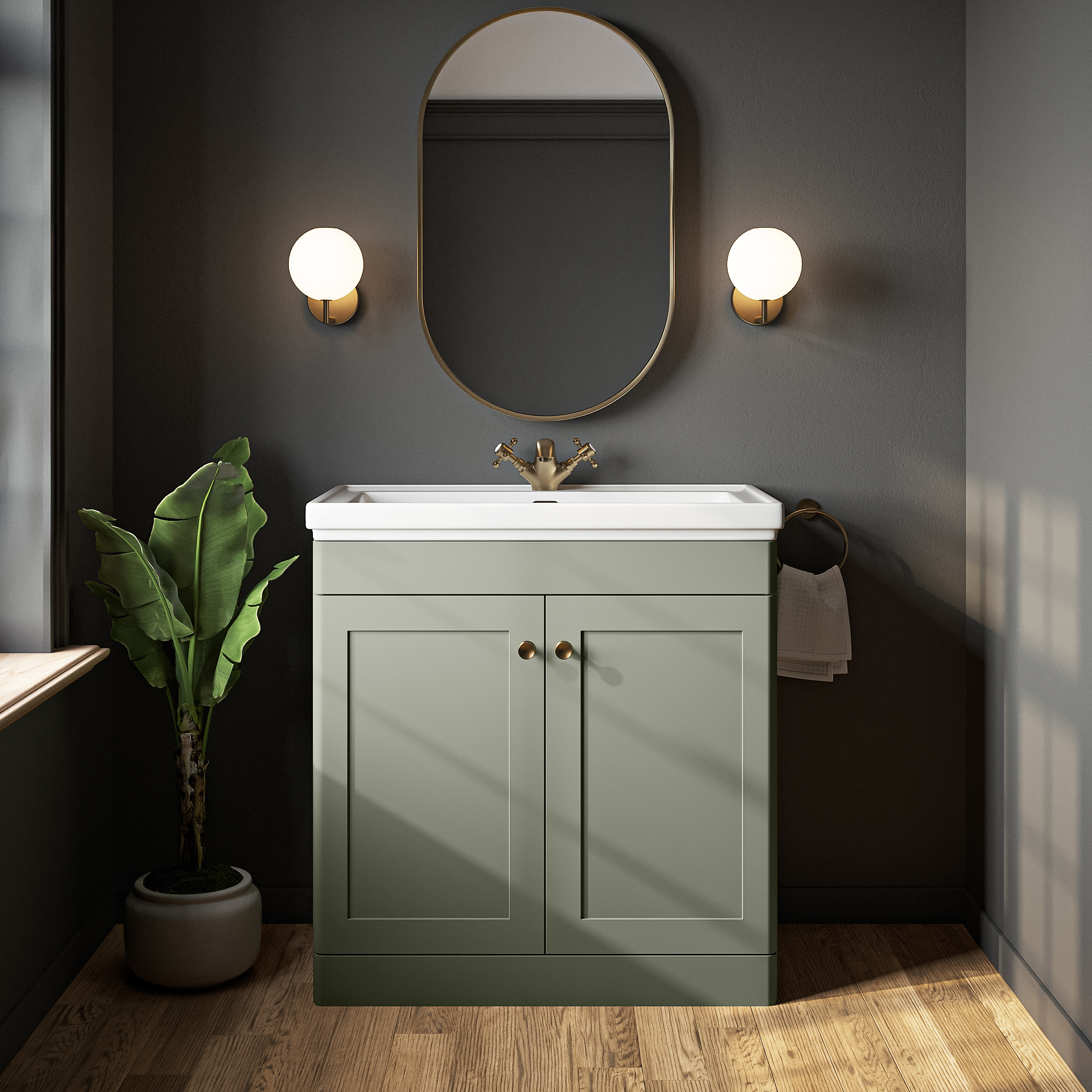 Butler & Rose Ophelia 800mm Floorstanding 2 Door Vanity Unit & Basin