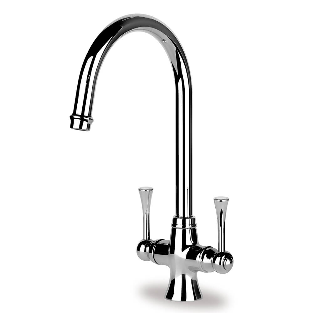 Clearwater Regent Twin Lever Mono Sink Mixer with Swivel Spout