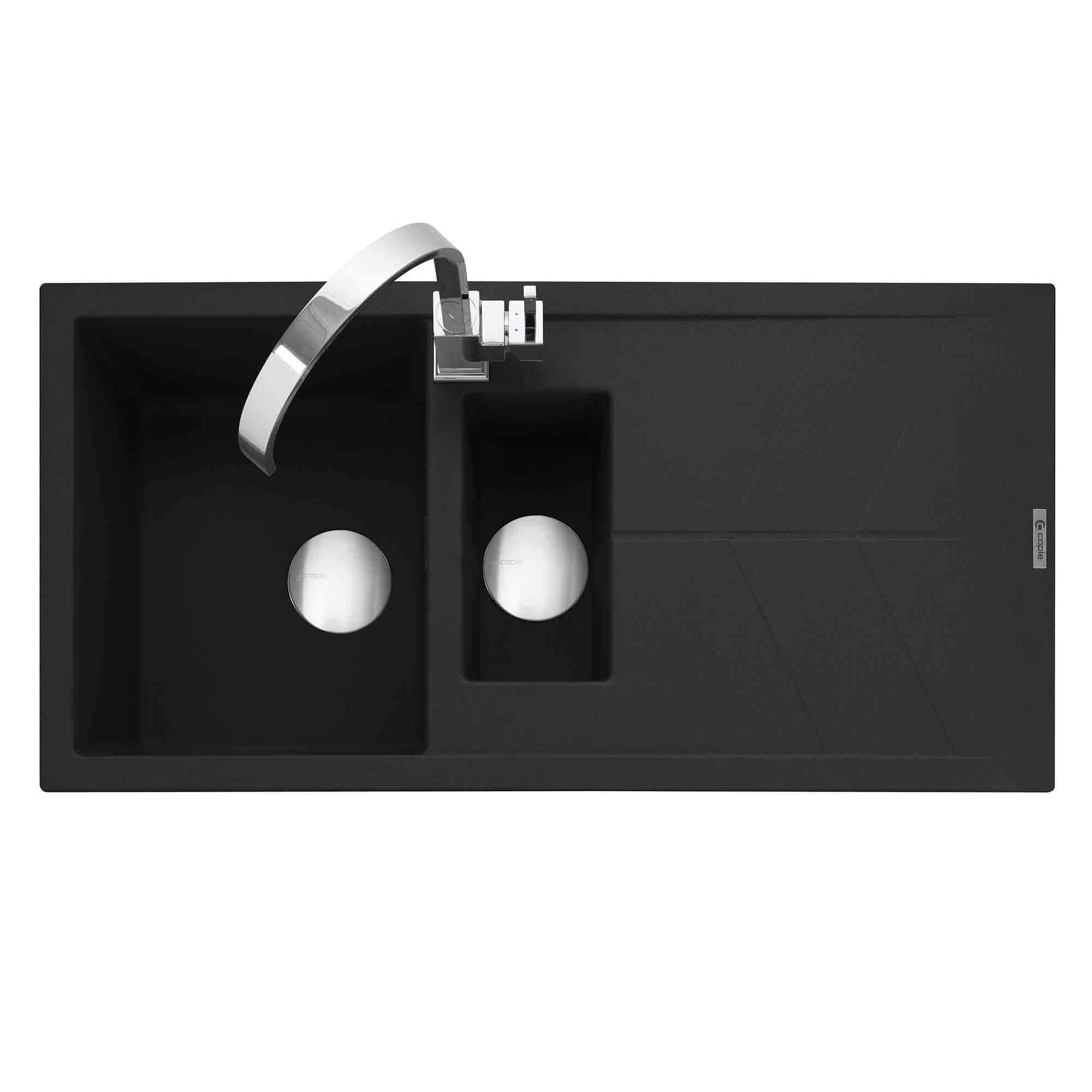 Caple Sotera 1.5 Bowl Granite Composite Kitchen Sink & Waste Kit with Reversible Drainer - 1000 x 500mm