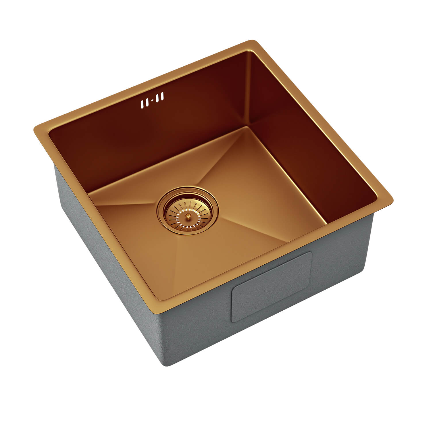 Vellamo Designer Single Bowl Inset/Undermount Stainless Steel Kitchen Sink & Waste - 440 x 440mm