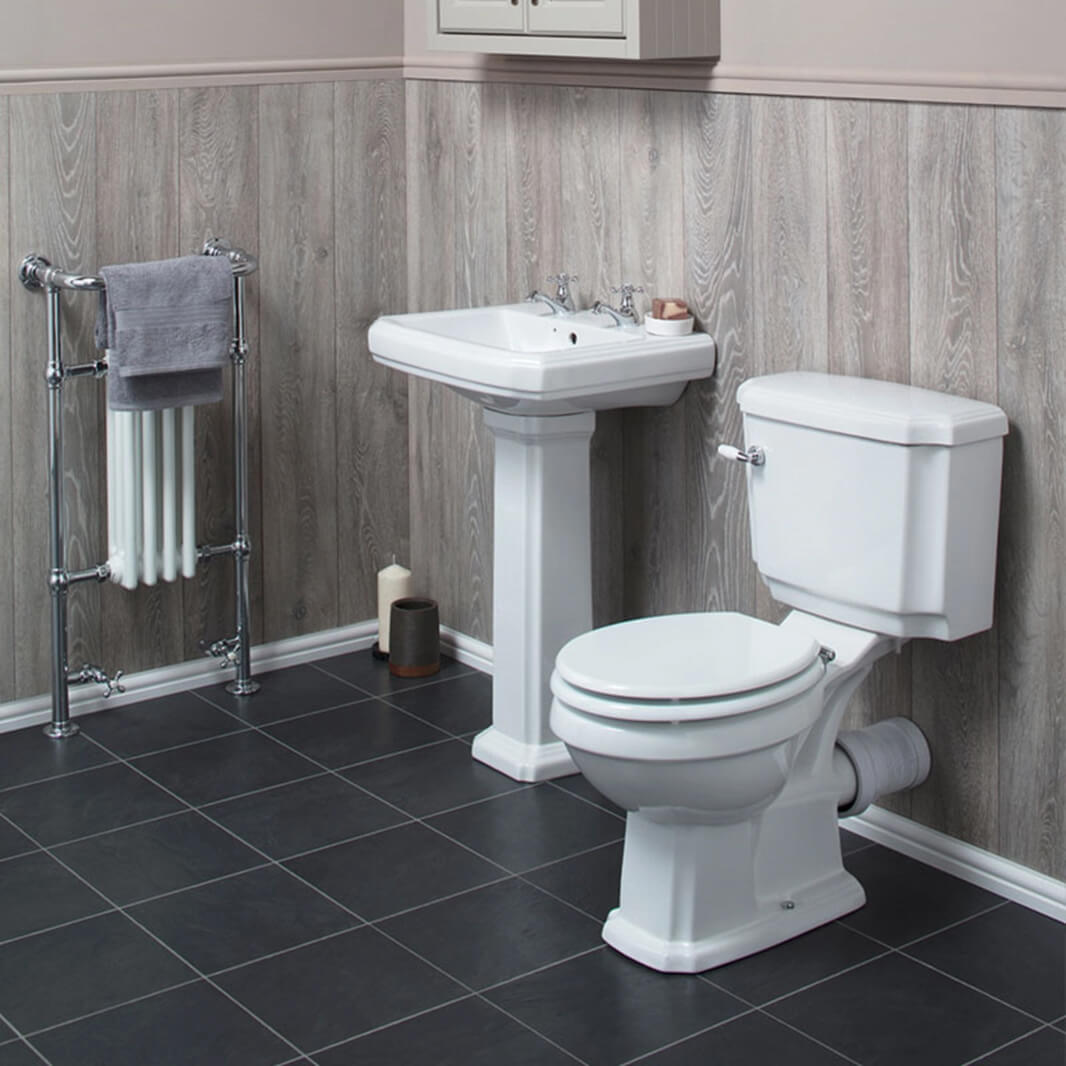 Butler & Rose Darcy Traditional 2 Tap Hole 585mm Basin & Full Pedestal