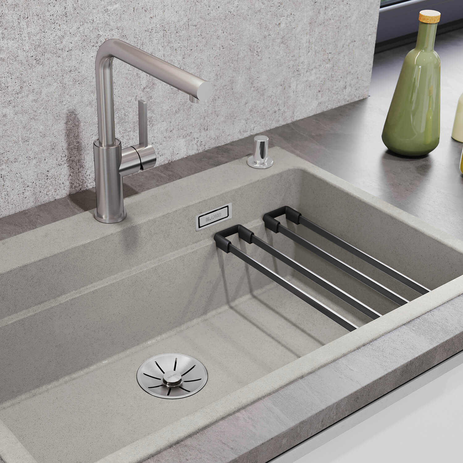 Blanco Lanora Eco Cold Start WRAS Approved Brushed Stainless Steel Mono Kitchen Mixer Tap