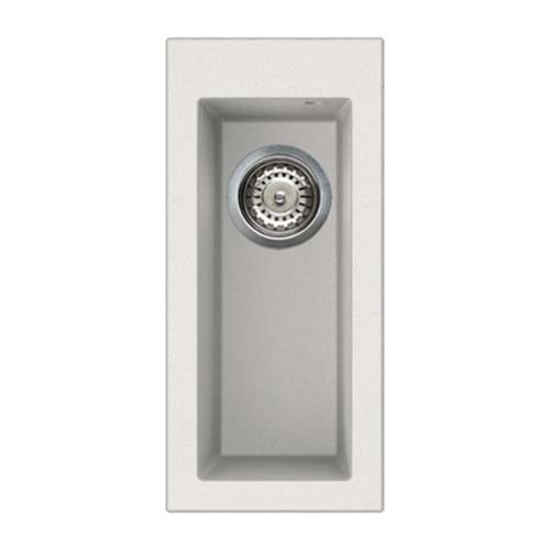 Reginox Quadra Half Bowl Granite Composite Undermount Kitchen Sink & Waste Kit - 200 x 440mm