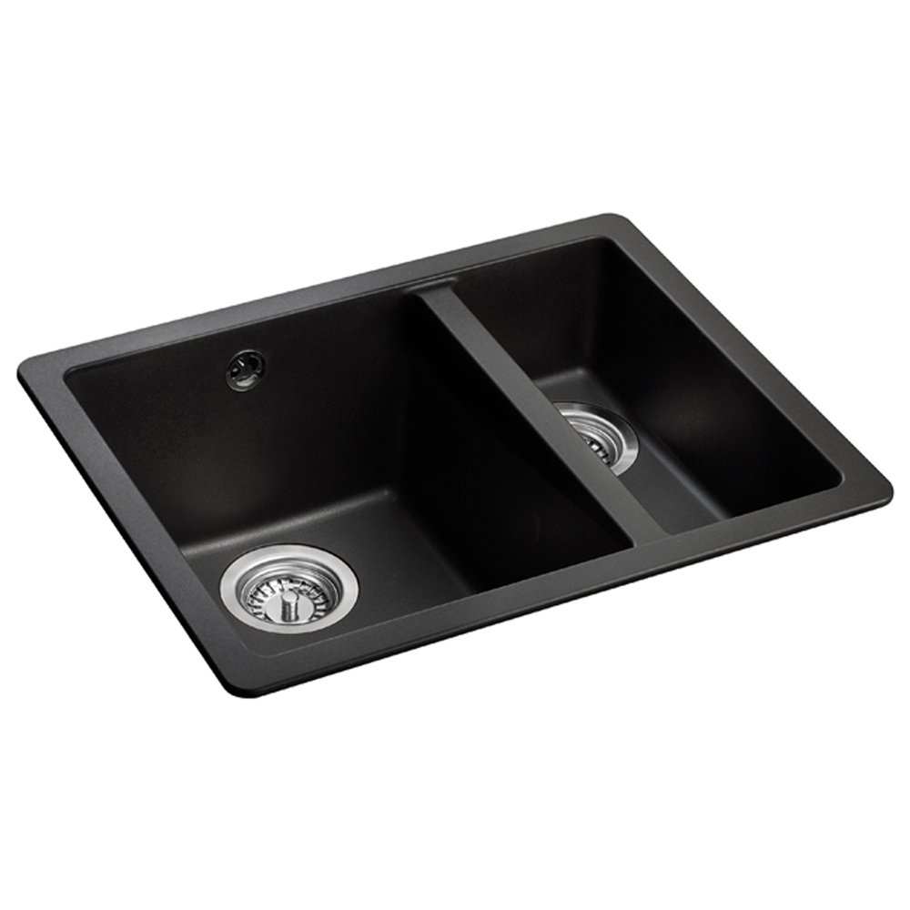 Rangemaster Paragon 1.5 Bowl Igneous Granite Composite Undermount Kitchen Sink & Waste Kit - 550 x 430mm