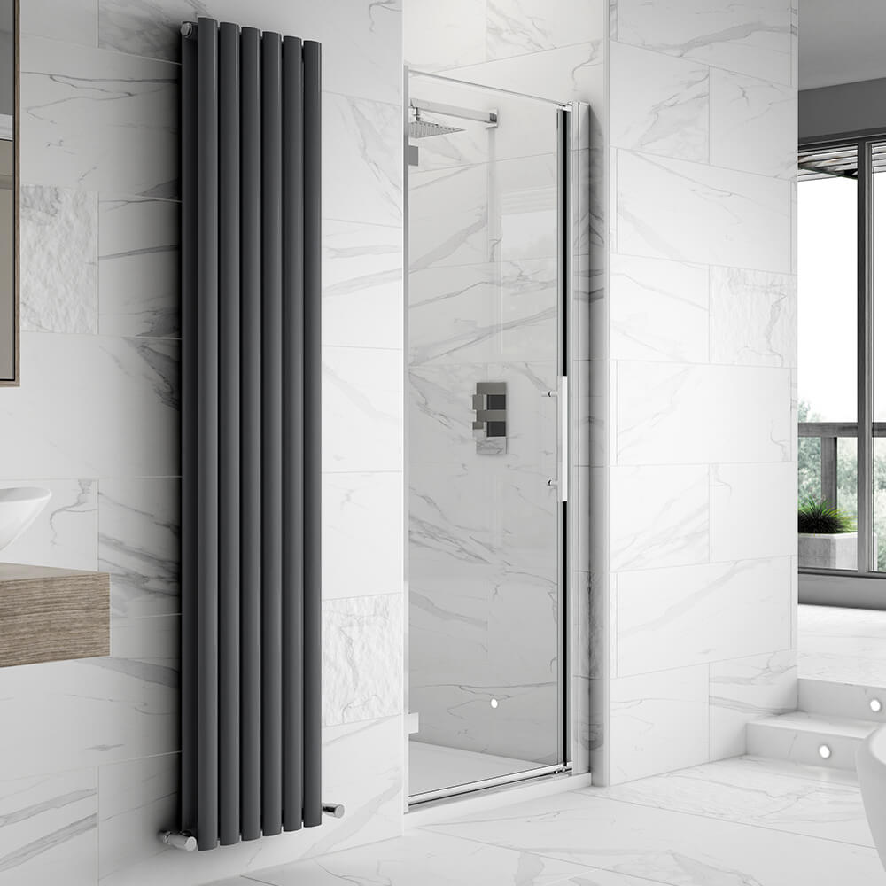Vellamo 8mm Easy Clean Hinged Shower Door & Optional Side Panel