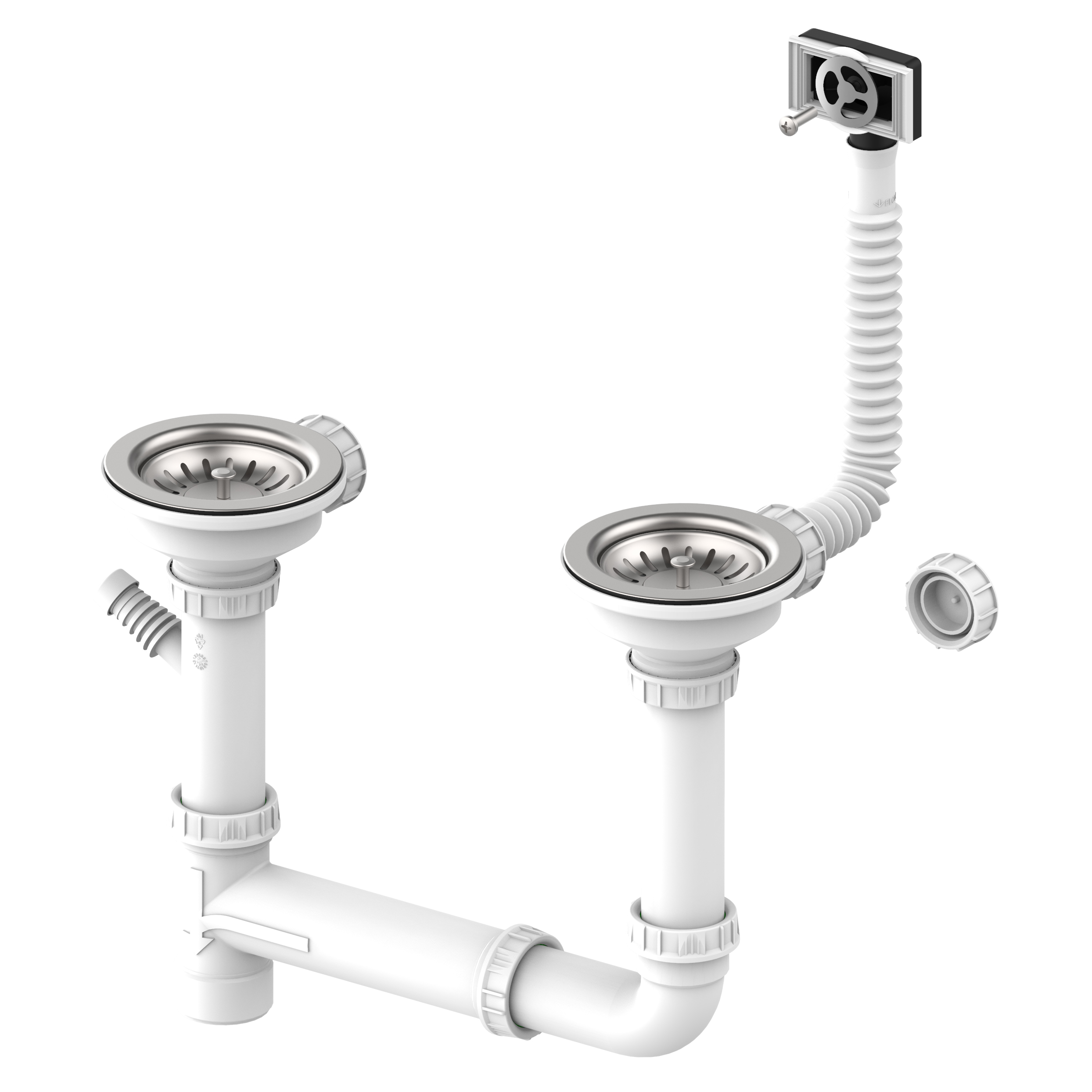 Leisure Stainless Steel 1.5 Bowl Basket Strainer Waste Kit