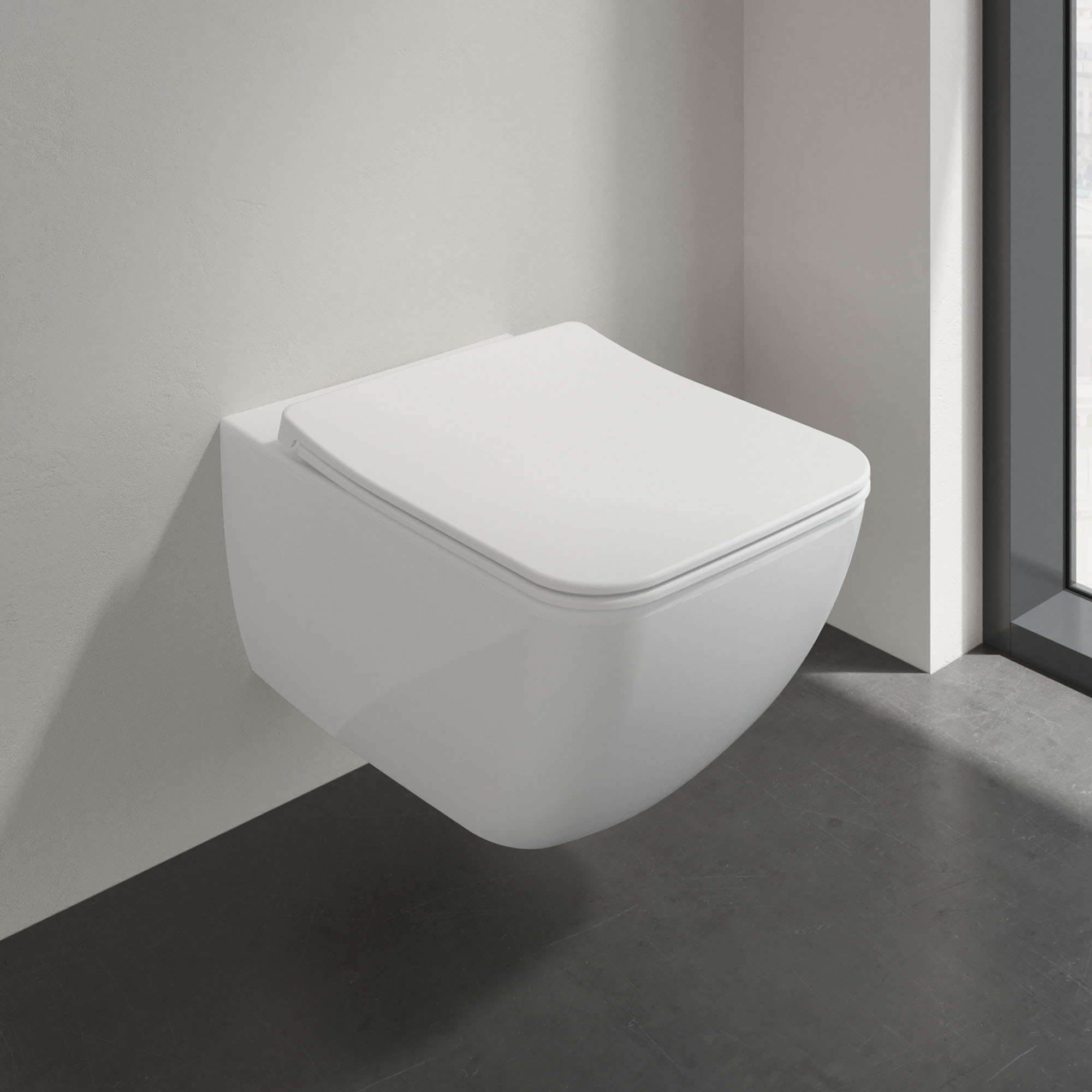 Villeroy & Boch Venticello Rimless Wall Mounted Toilet and Soft Close Toilet Seat
