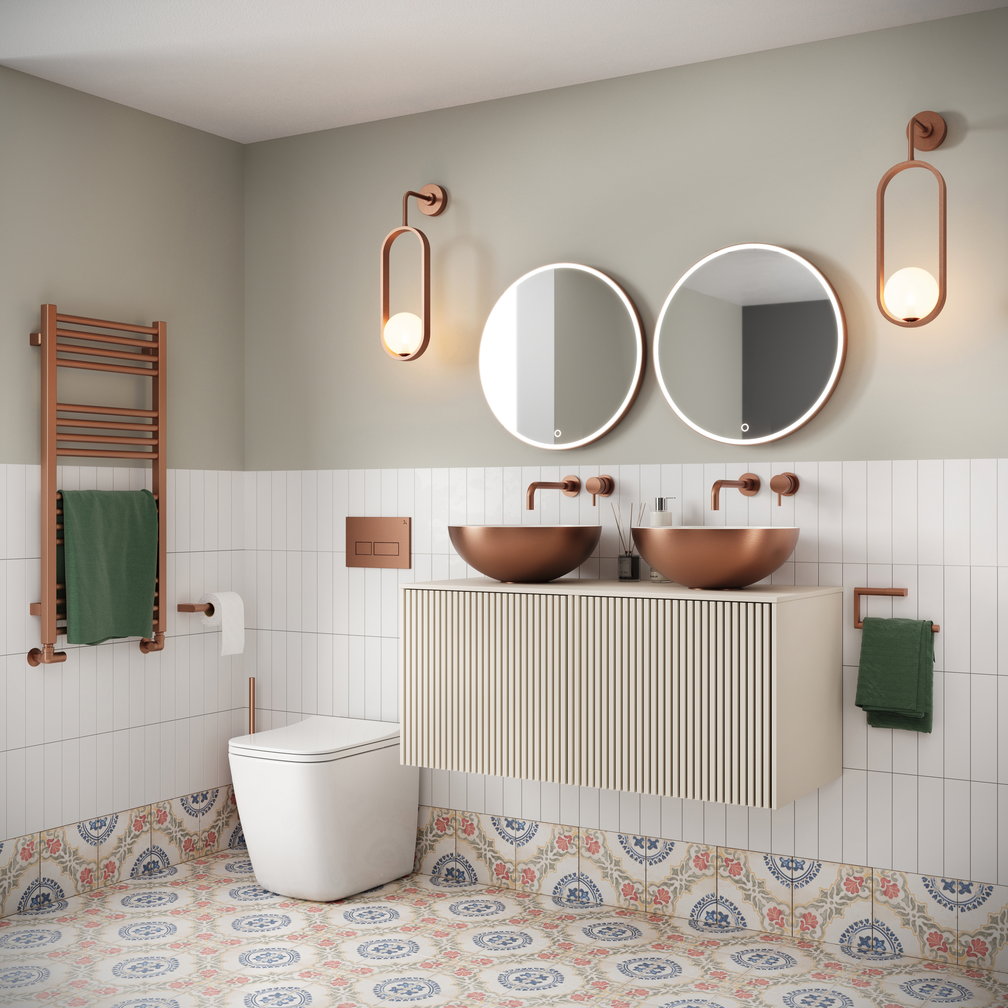 Crosswater MPRO Brushed Bronze Heated Towel Rail