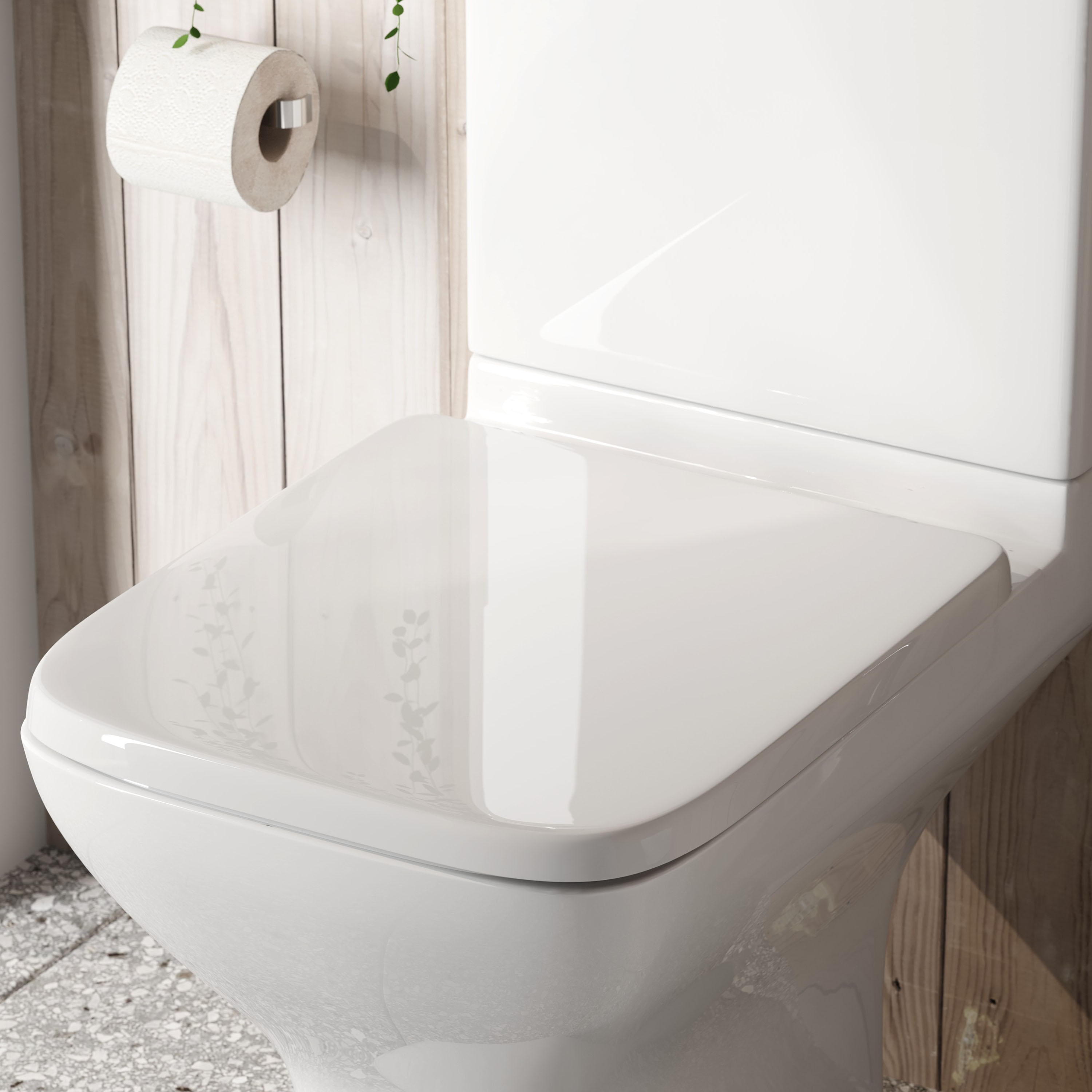 Harbour Soft Close Square Wrap Over Toilet Seat With Quick Release Hinges