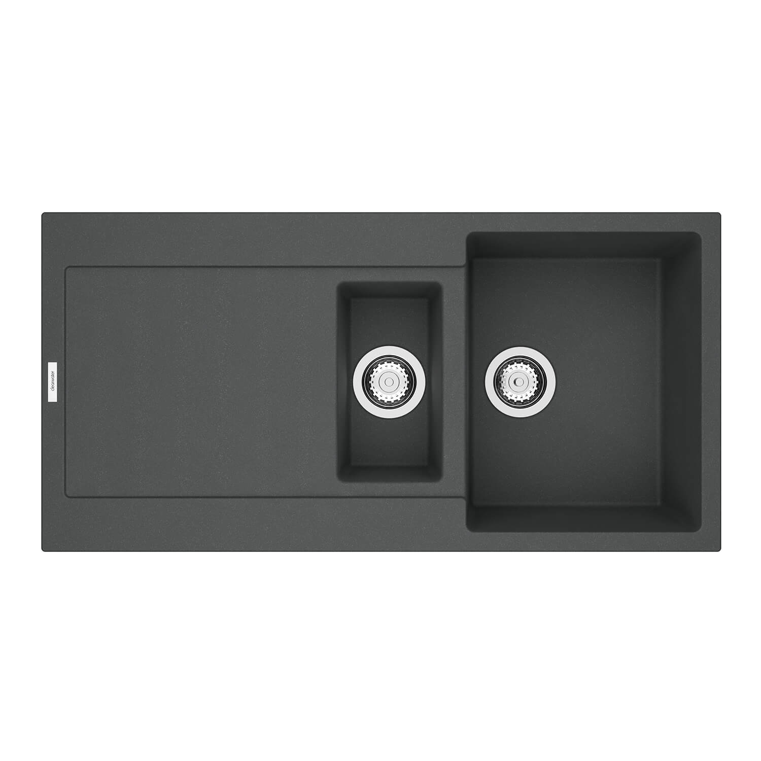 Clearwater Carina 1.5 Bowl Granite Composite Sink & Waste with Reversible Drainer - 1000 x 500mm