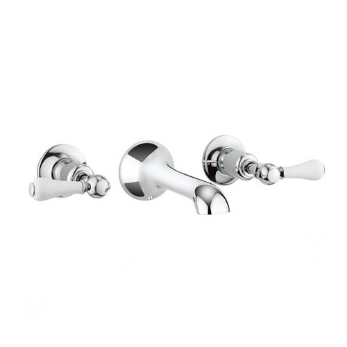 Crosswater Belgravia Lever 3 Hole Wall Mounted Basin Mixer