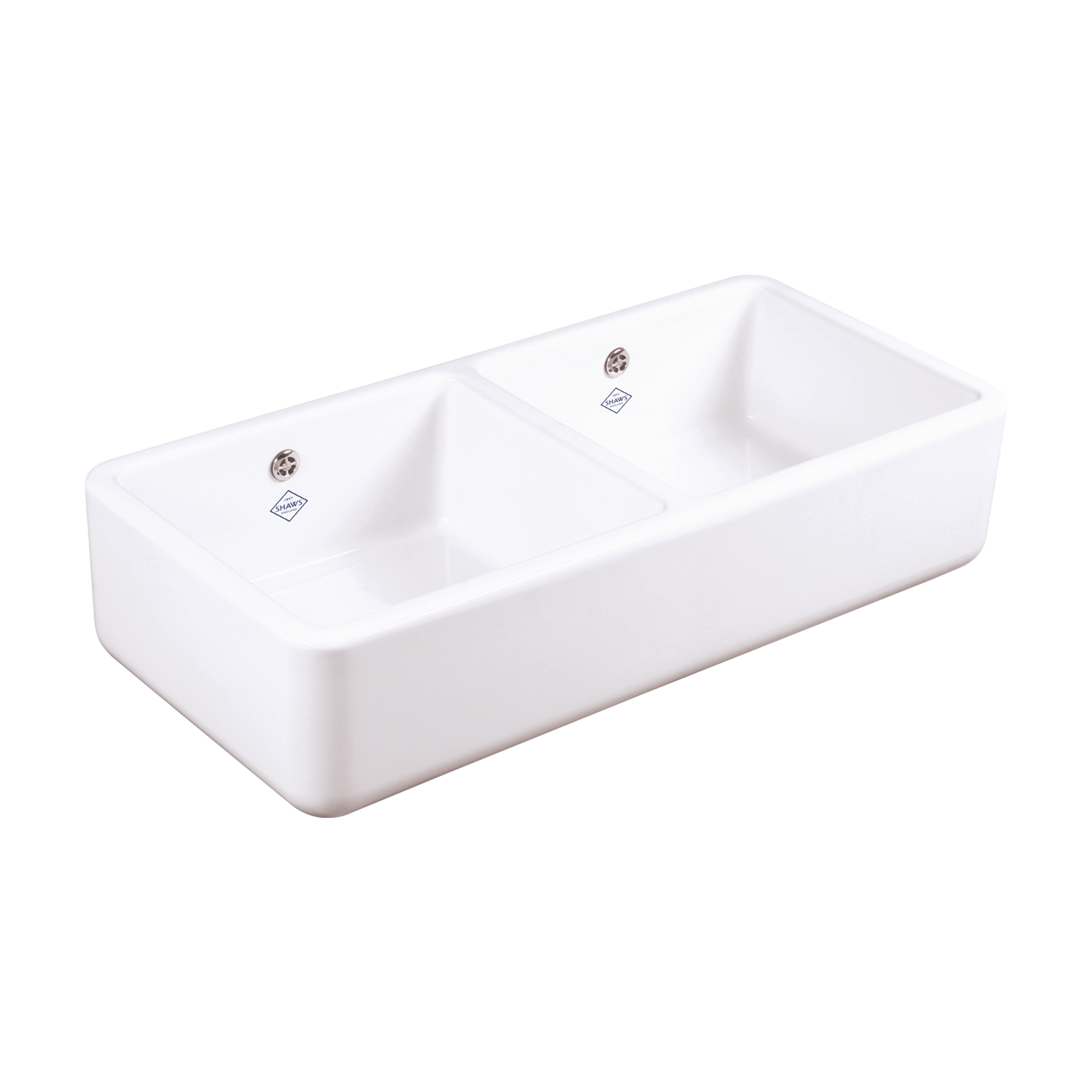 Shaws Contemporary Double Bowl Belfast Kitchen Sink - 795mm x 465mm