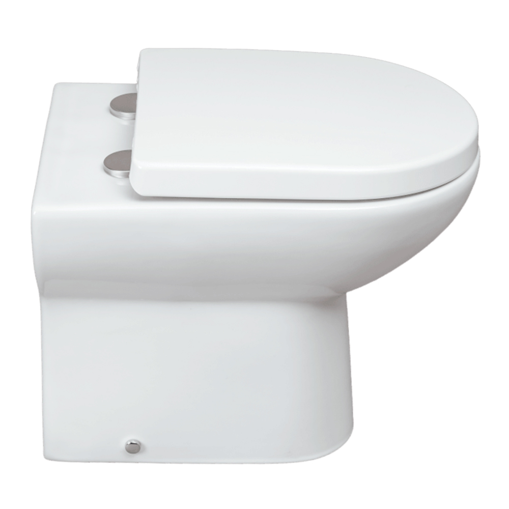 Vellamo Modern D-Shaped Back to Wall Toilet with Soft Close Seat