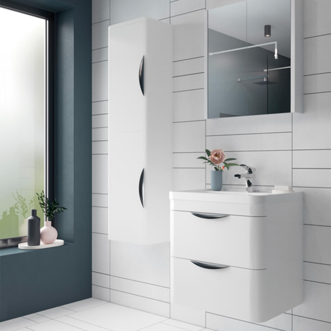 Harbour Grace 1400mm Tall Storage Unit - Gloss White