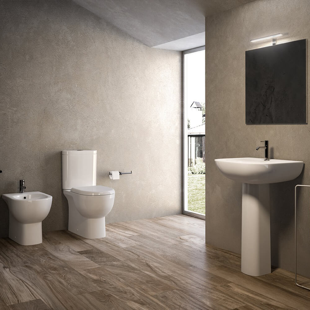 RAK Tonique 550mm 1 Tap Hole Basin with Full Pedestal