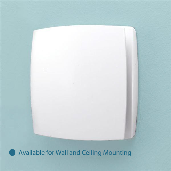 hib. Breeze White Wall Mounted Slimline Low Profile Fan with Timer