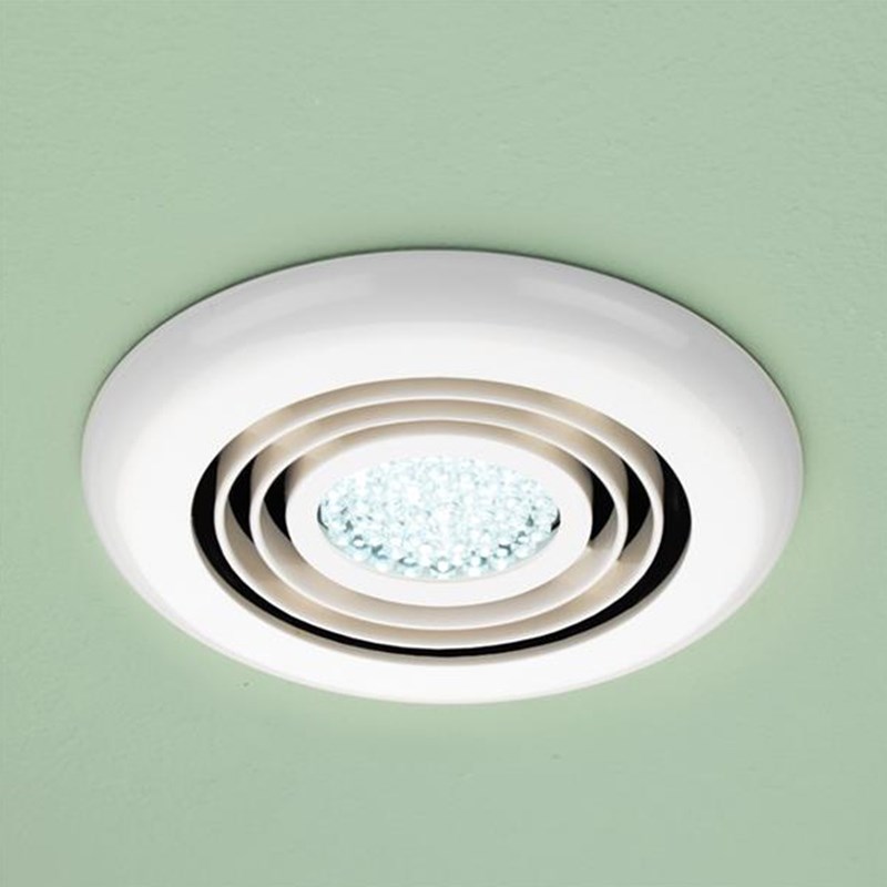 hib. Cyclone Cool White LED Illuminated Inline Wetroom Ventilation System - White