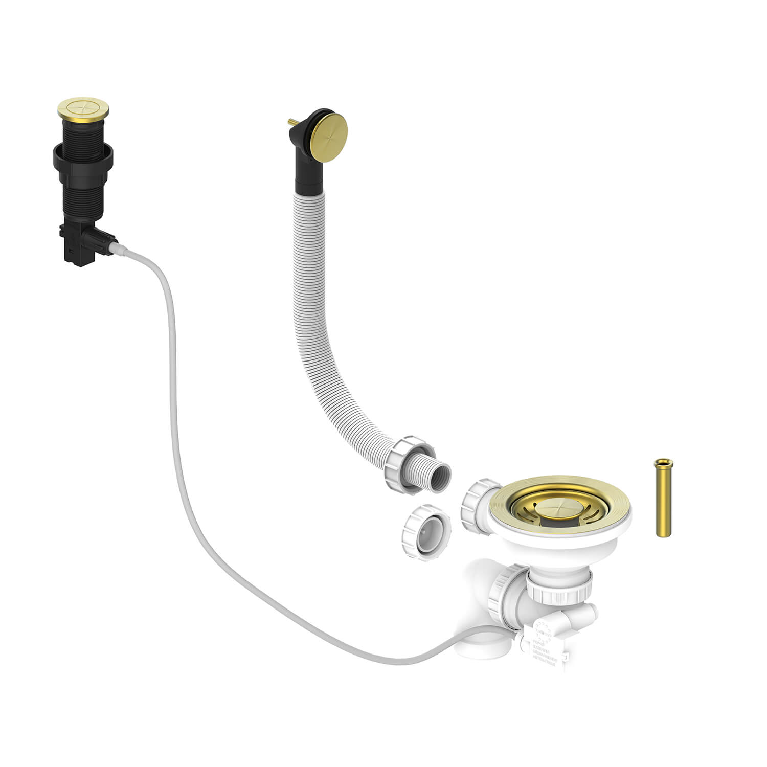 Artisan Brass Presto Automatic Waste Kit for Thomas Denby 1 Bowl Ceramic Kitchen Sinks