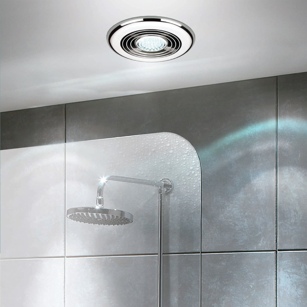 hib. Turbo LED Illuminated Inline Ceiling Ventilation System - Chrome