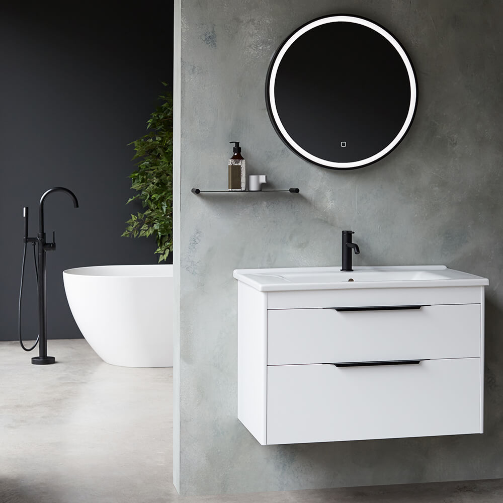 Britton Bathrooms Hoxton Floorstanding Bath Shower Mixer Tap - Matt Black