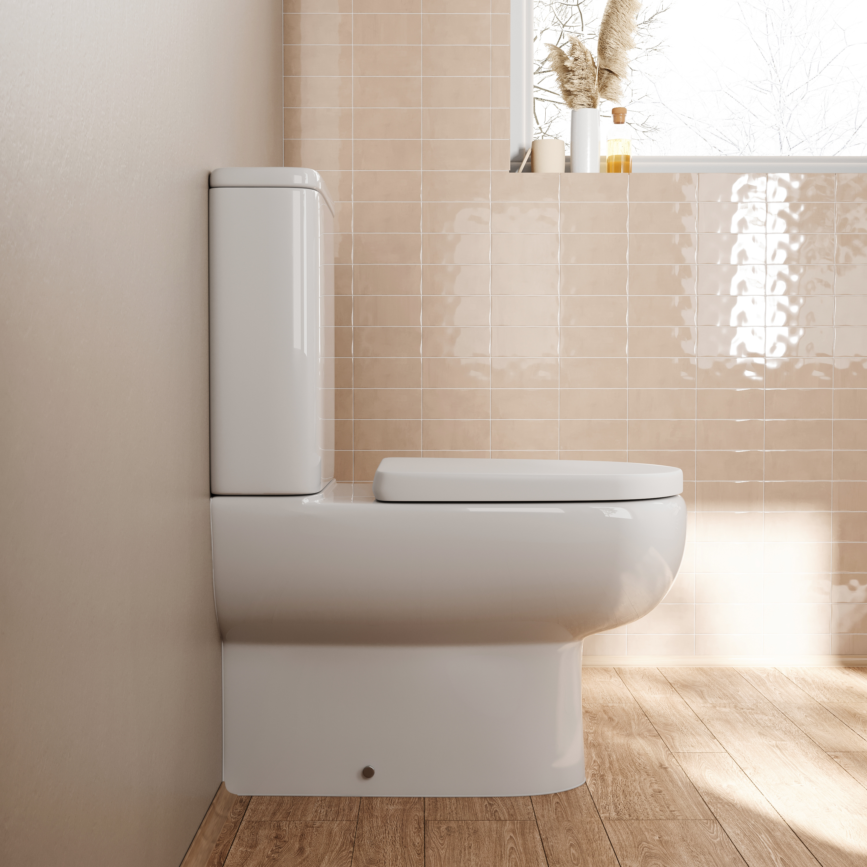 Anderson Rimless Back To Wall Close Coupled Toilet & Soft Close Seat