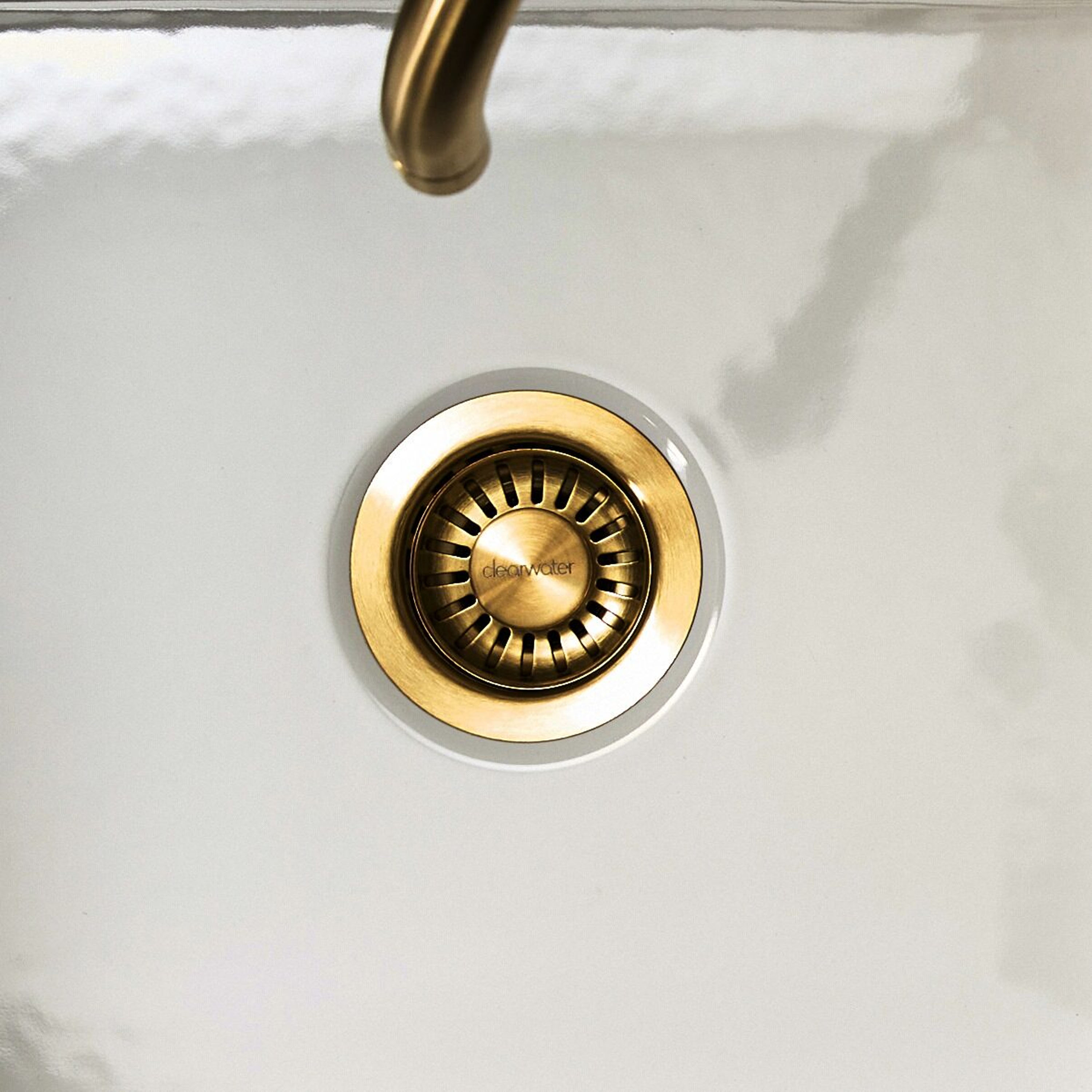 Clearwater Artisan Brass 90mm Kitchen Basket Strainer Waste and Overflow