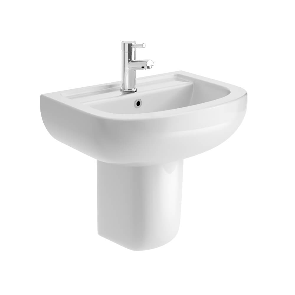 Harbour Grace 550mm 1 Tap Hole Basin & Semi Pedestal