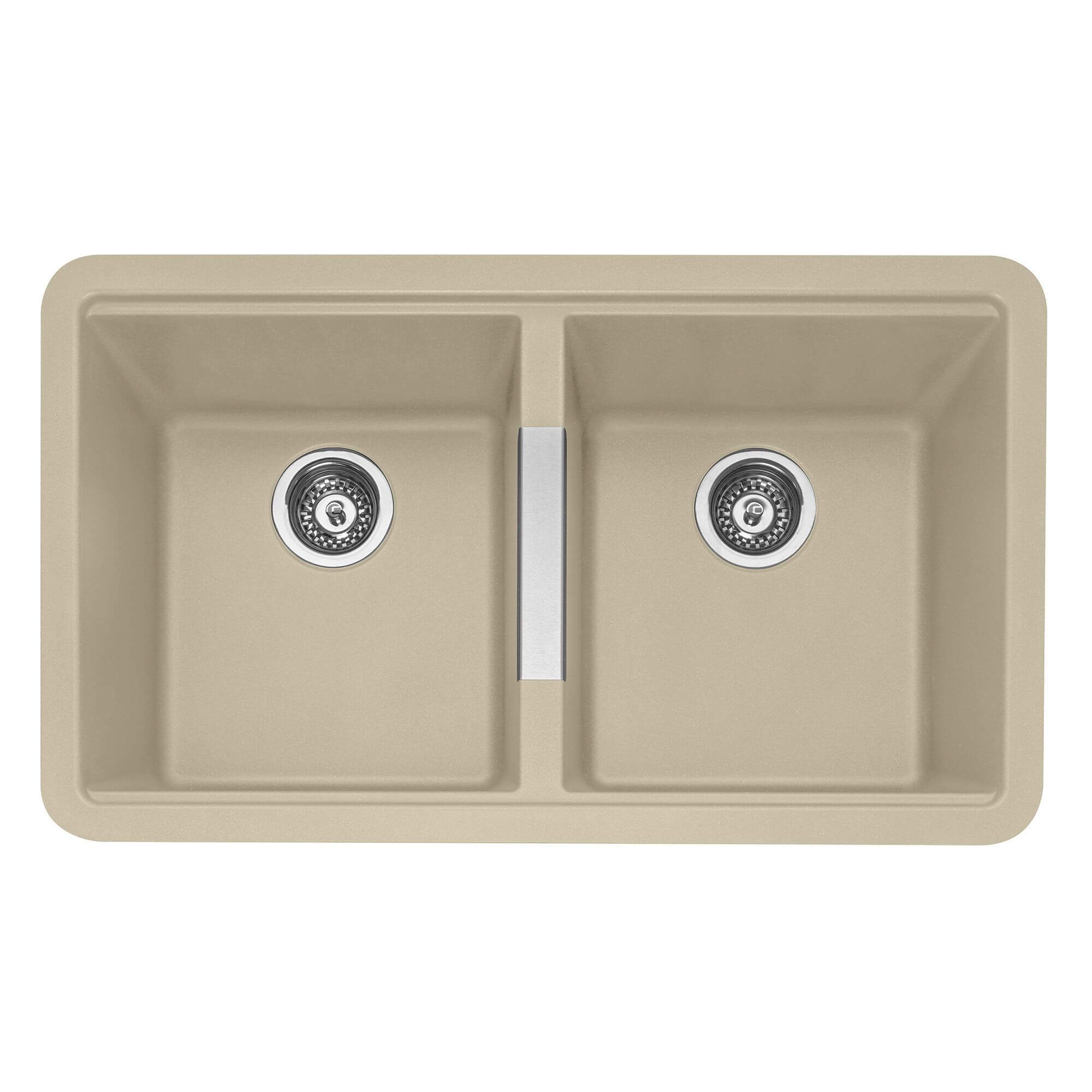 Caple Leesti 2 Bowl Undermount Granite Composite Kitchen Sink & Waste Kit - 824 x 481mm