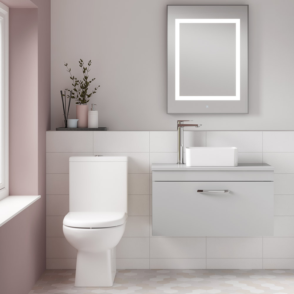 Vellamo City Modern Close Coupled Toilet with Soft Close Seat