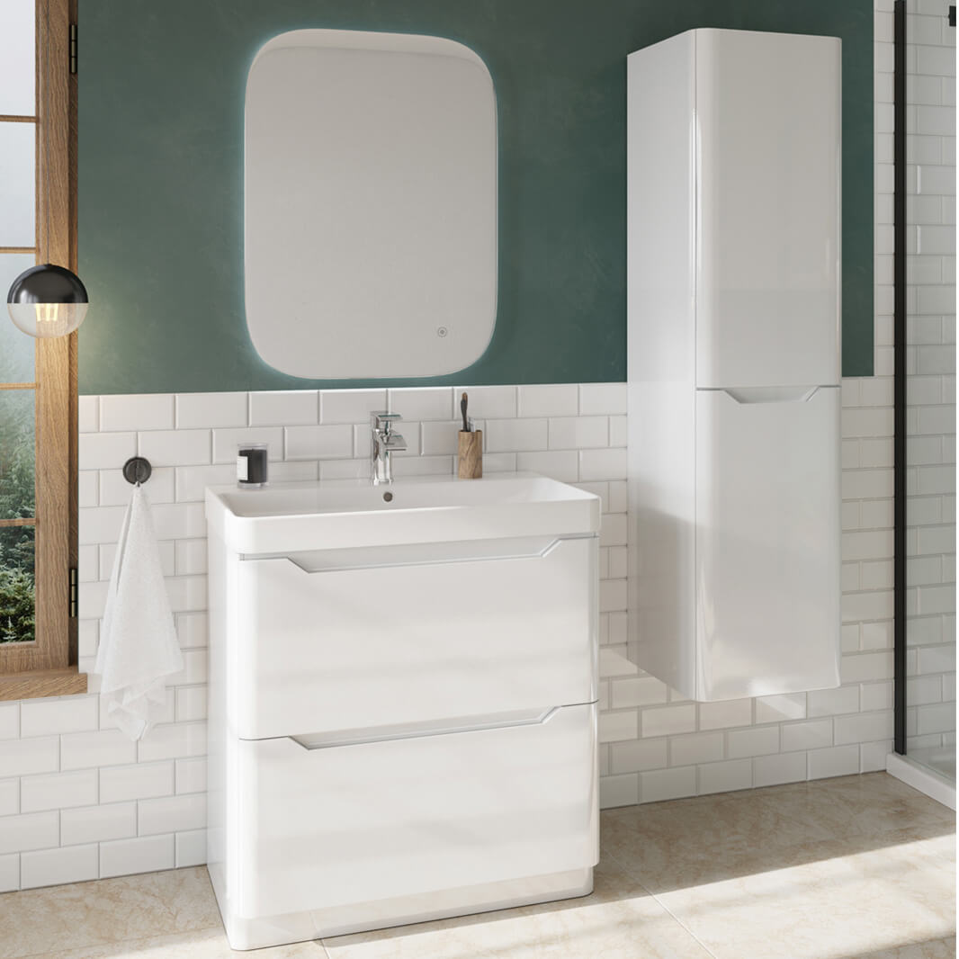 Ava 1400mm Wall Mounted Tall Storage Cabinet