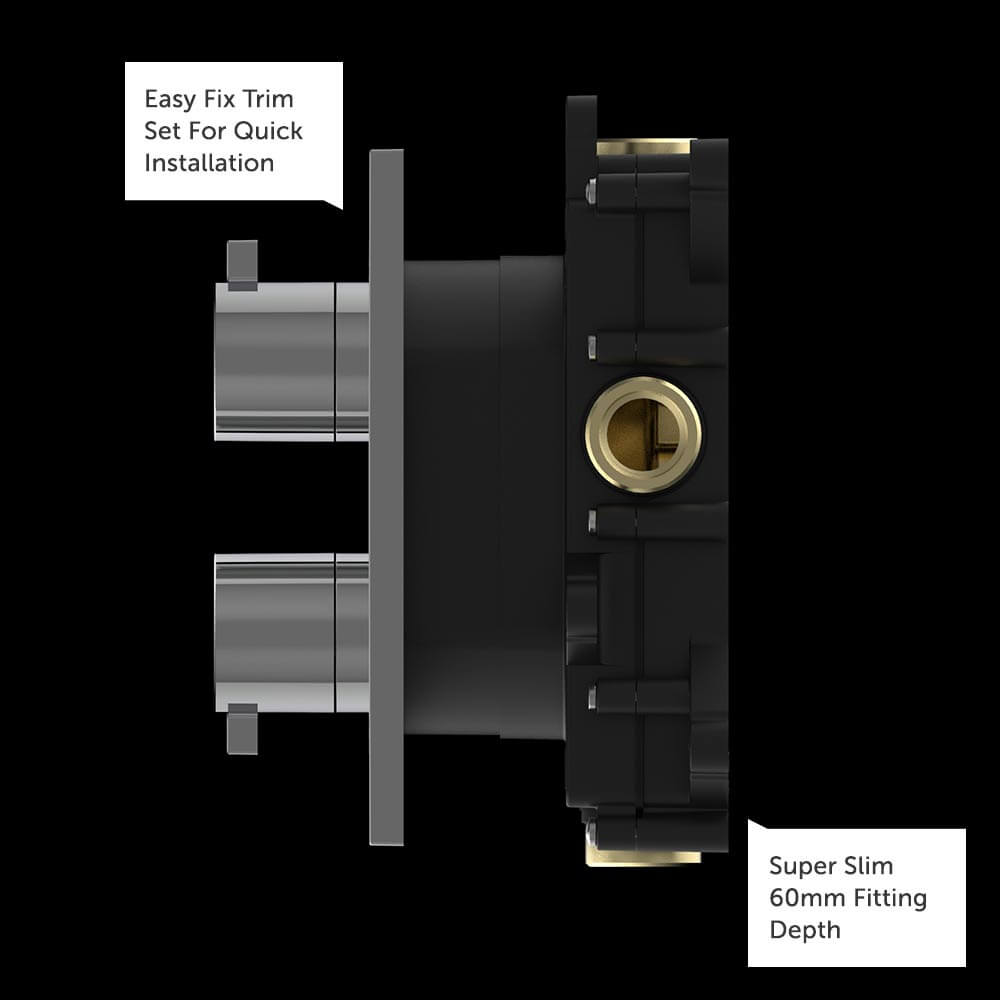 Crosswater 3ONE6 Stainless Steel 2 Outlet Concealed Shower Valve with Crossbox Technology