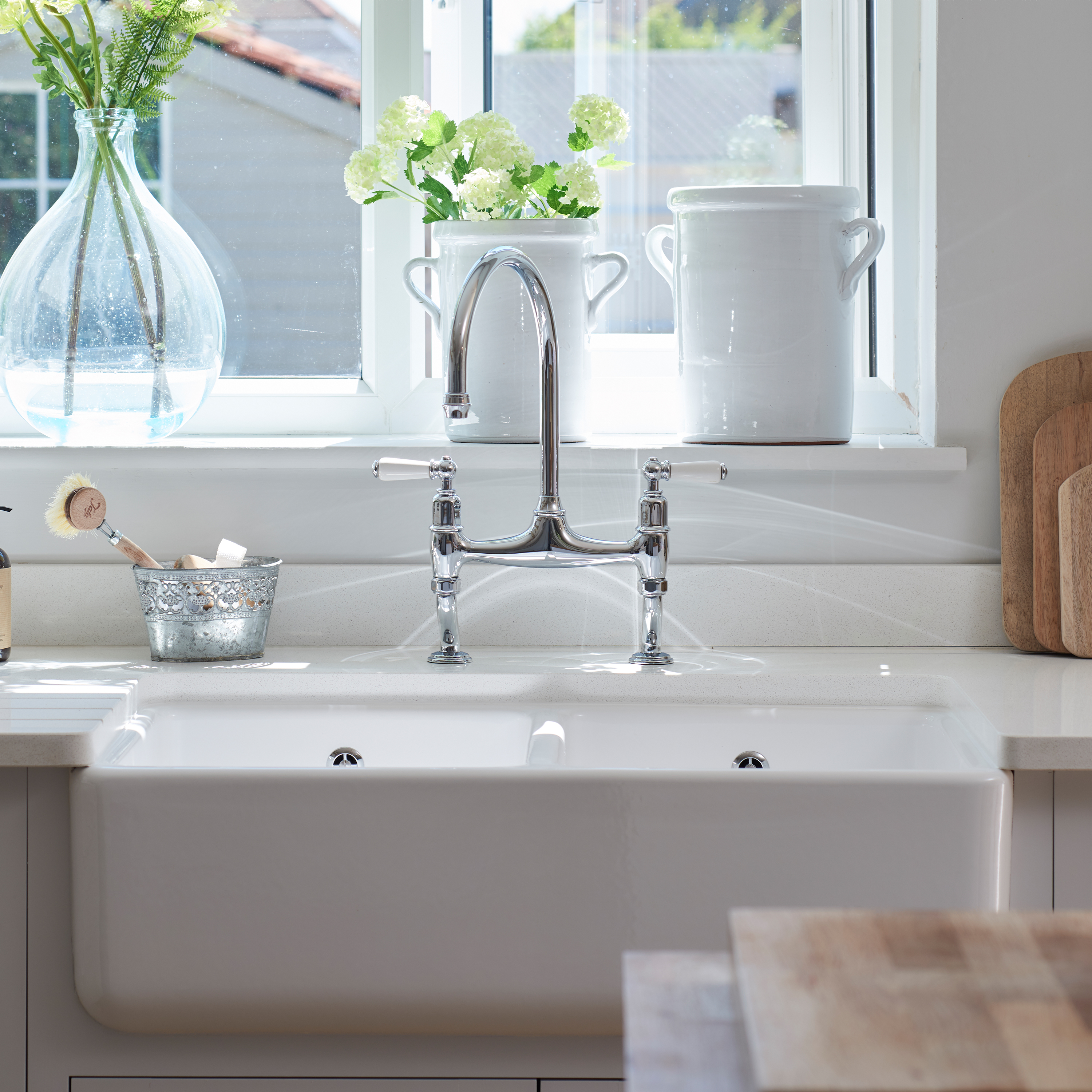 Shaws Contemporary Double Bowl Belfast Kitchen Sink - 795mm x 465mm