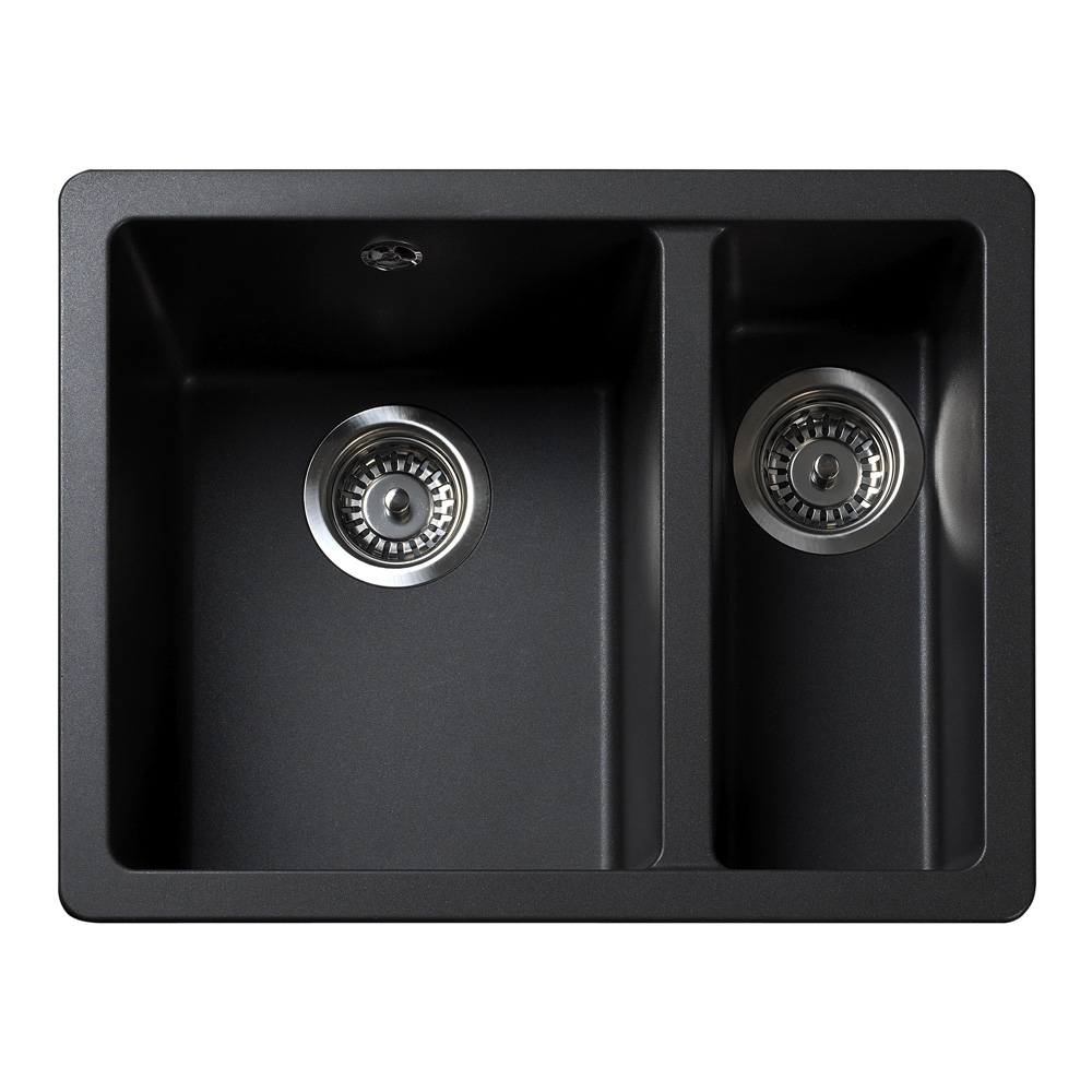 Rangemaster Paragon 1.5 Bowl Igneous Granite Composite Undermount Kitchen Sink & Waste Kit - 550 x 430mm