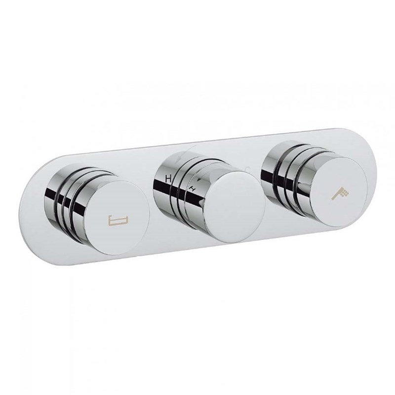 Crosswater Dial Central 2 Outlet Concealed Thermostatic Bath Valve - Landscape