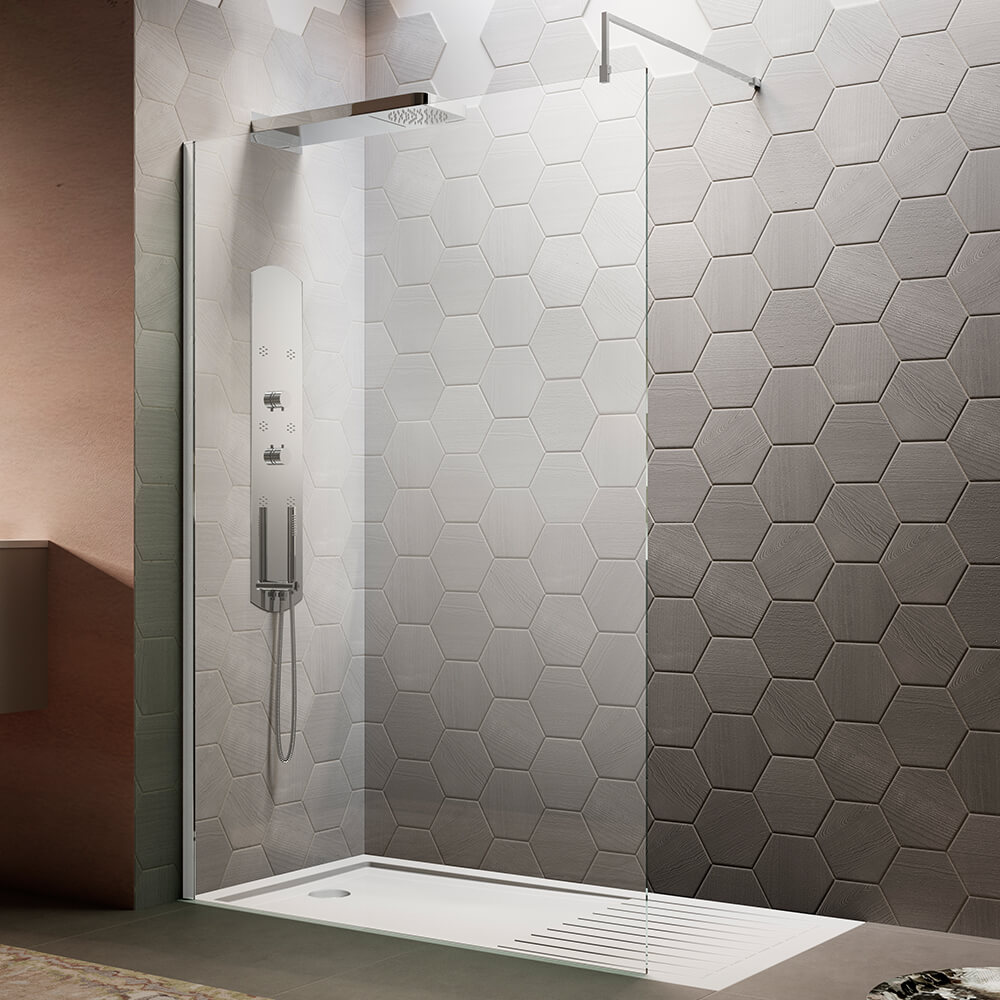 Vellamo 8mm Easy Clean Walk In Panel & Optional Return Panel
