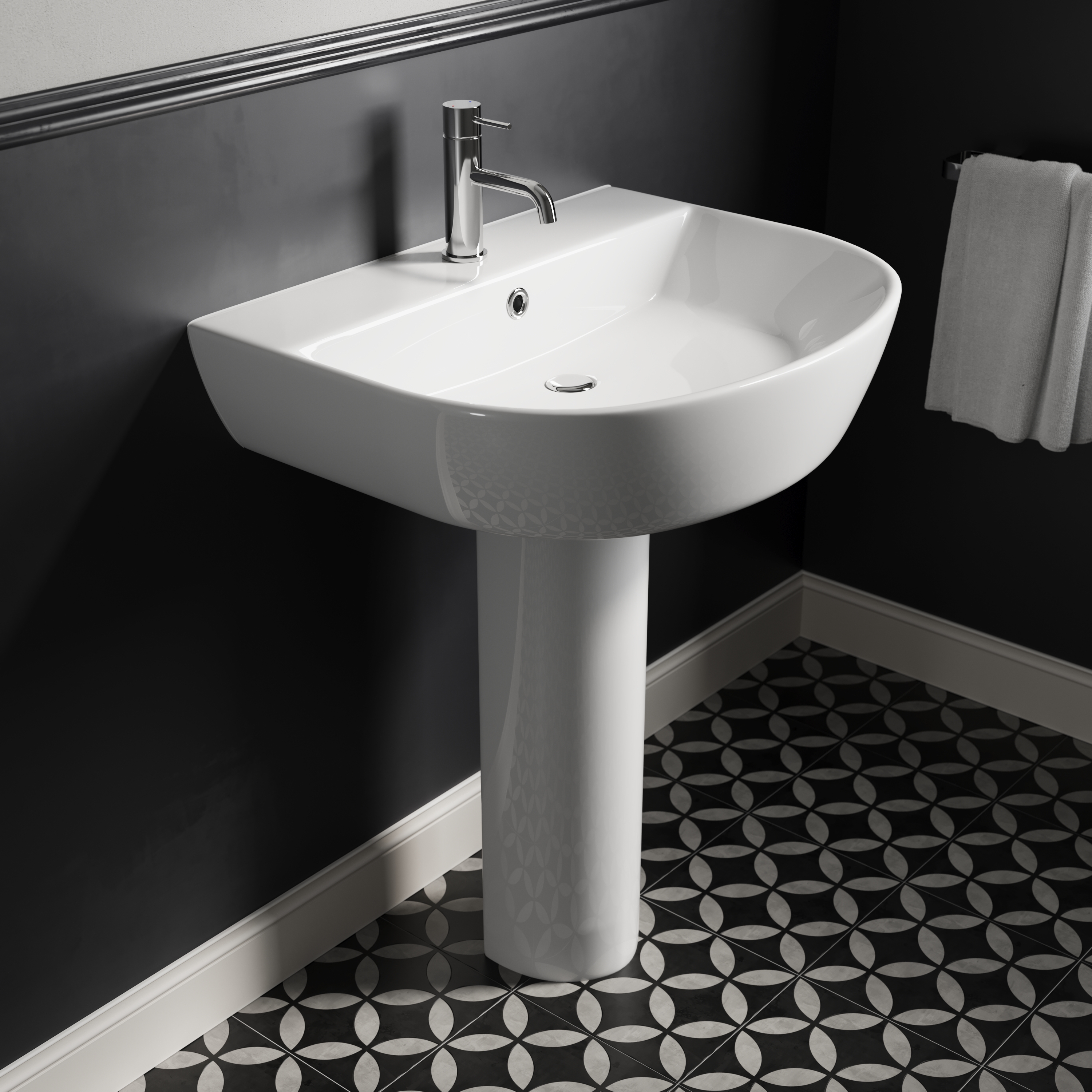 Harbour Clarity 555mm Basin & Full Pedestal