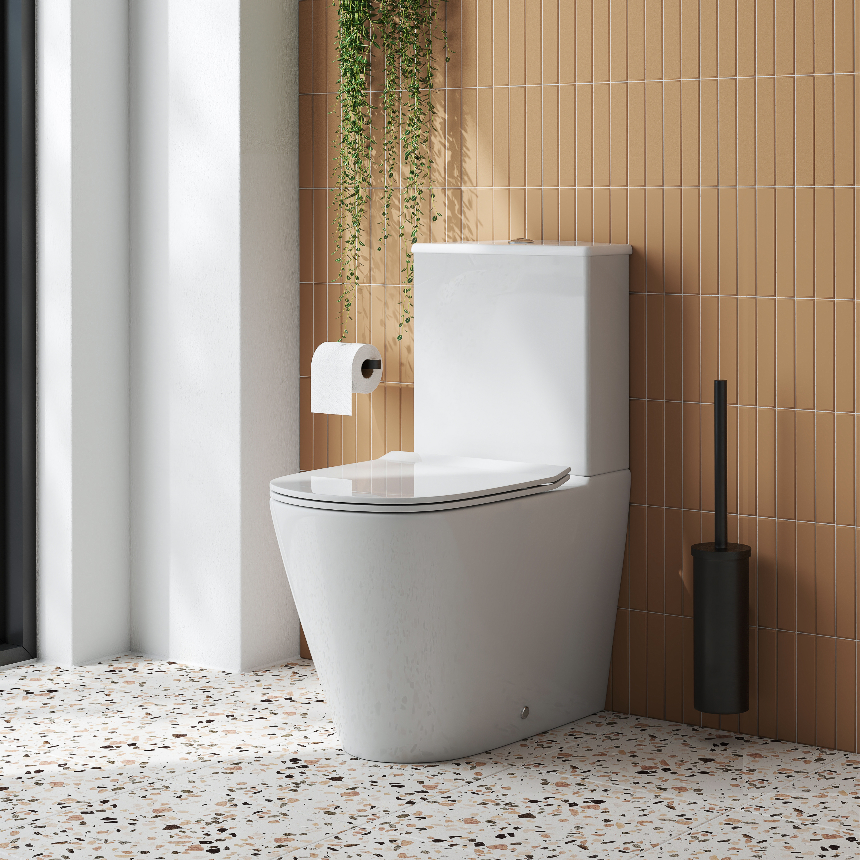 Harbour Acclaim Rimless Back to Wall Close-Coupled Toilet & Soft Close Seat