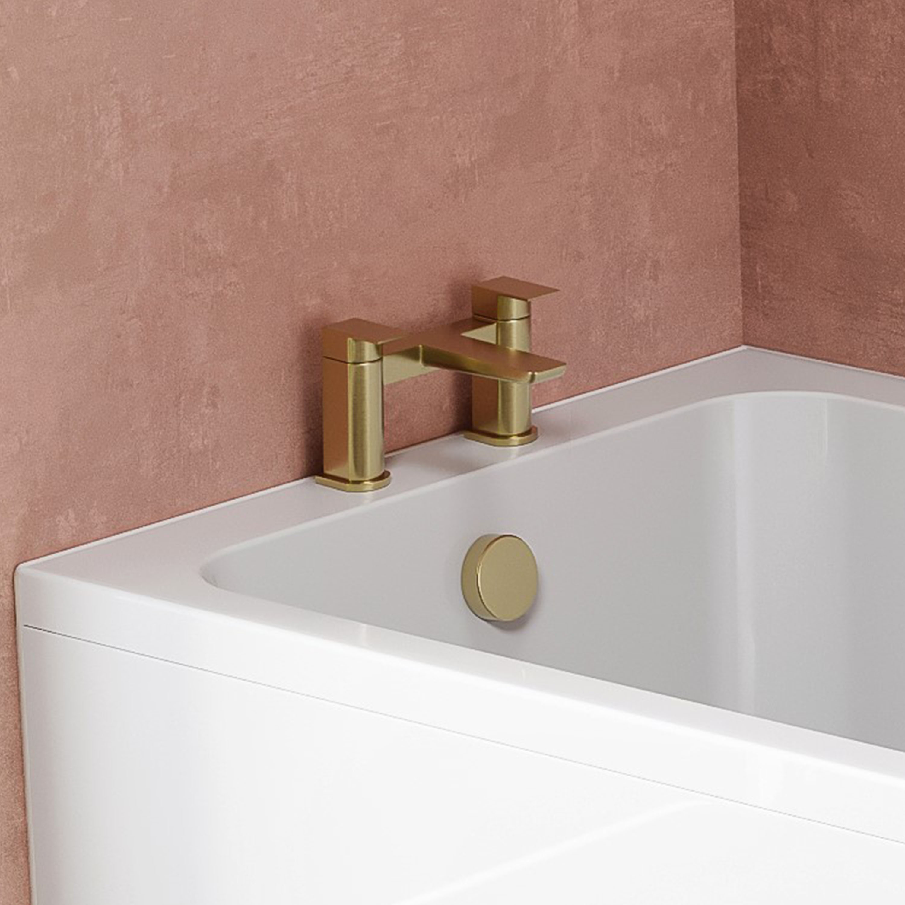 Harbour Status Deck Mounted Bath Mixer Tap - Brushed Brass