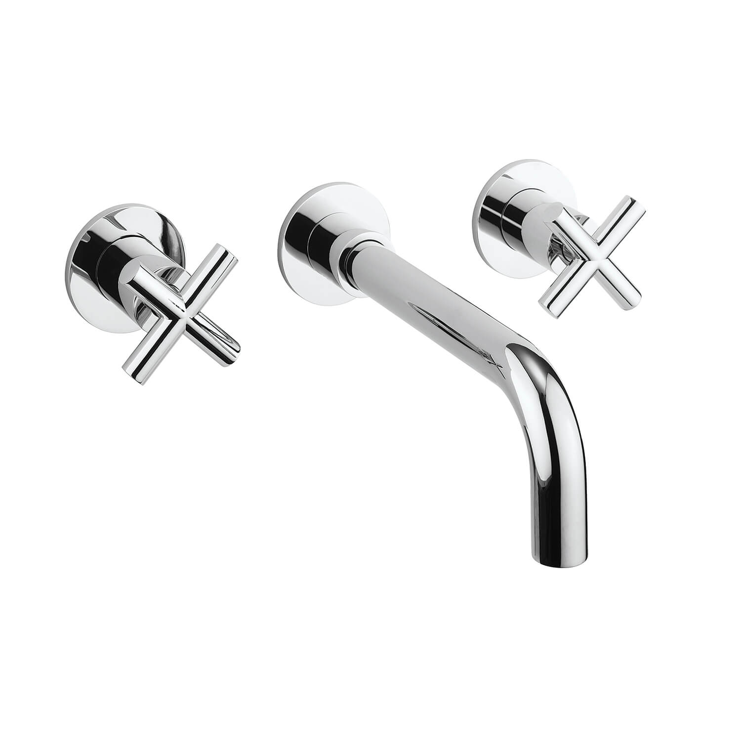 Crosswater MPRO 3 Hole Wall Mounted Basin Mixer Tap with Crosshead Handles