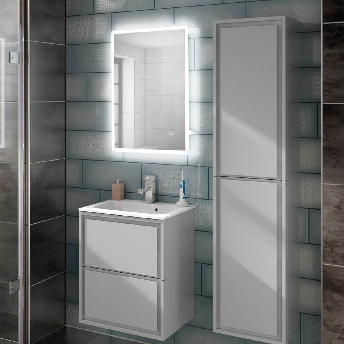 hib. Vega LED Illuminated Rectangular Mirror with Demister Pad & Colour Change LEDs