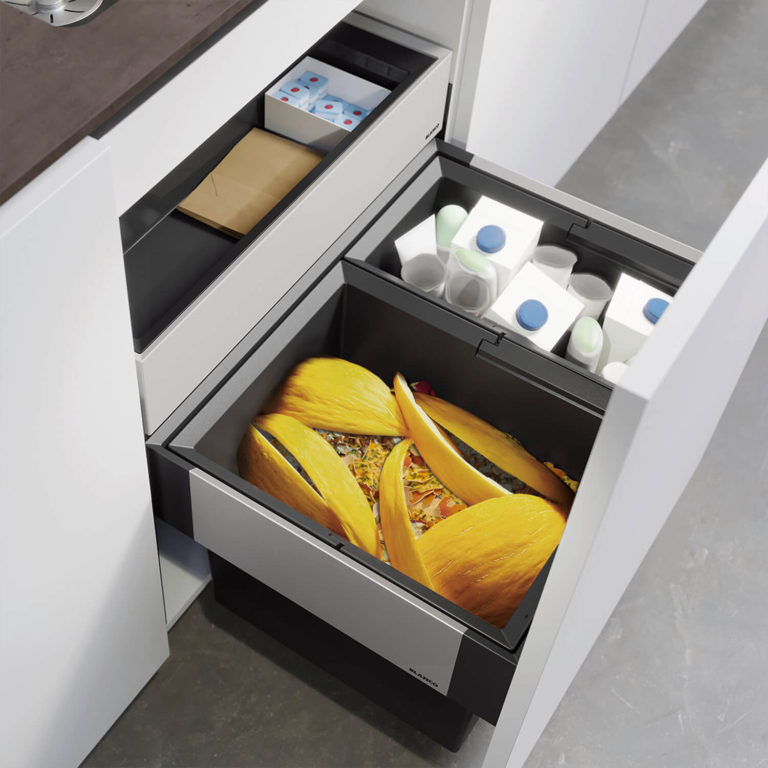 Blanco Select II 60/2 Orga 49 litre 2 Container Waste Organiser for 600mm Kitchen Cabinets