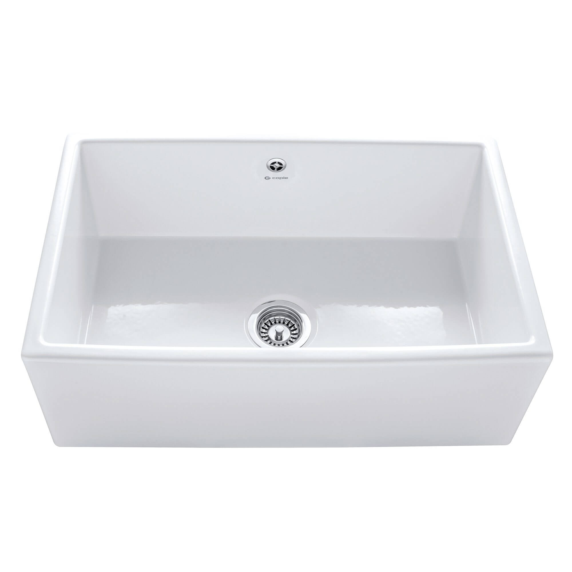 Caple Large Single Bowl Farmhouse White Ceramic Kitchen Sink - 762 x 457mm