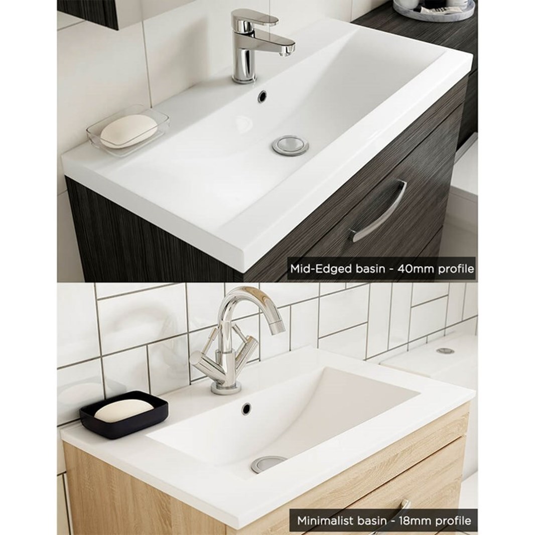 Emily 1000mm Combination Bathroom Toilet & 2 Door Sink Unit - Gloss White