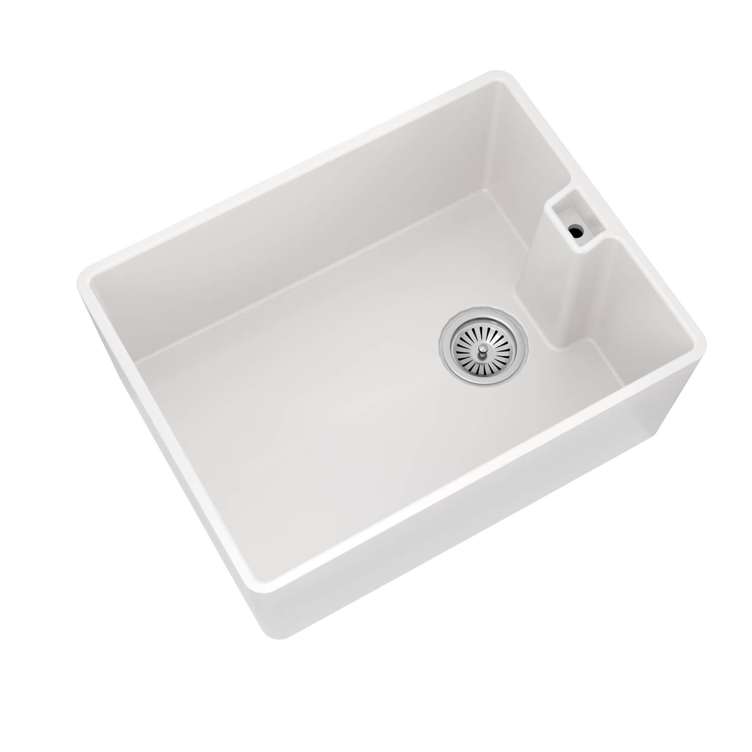 Vellamo Composite White Belfast Kitchen Sink & Waste - 595 x 455mm