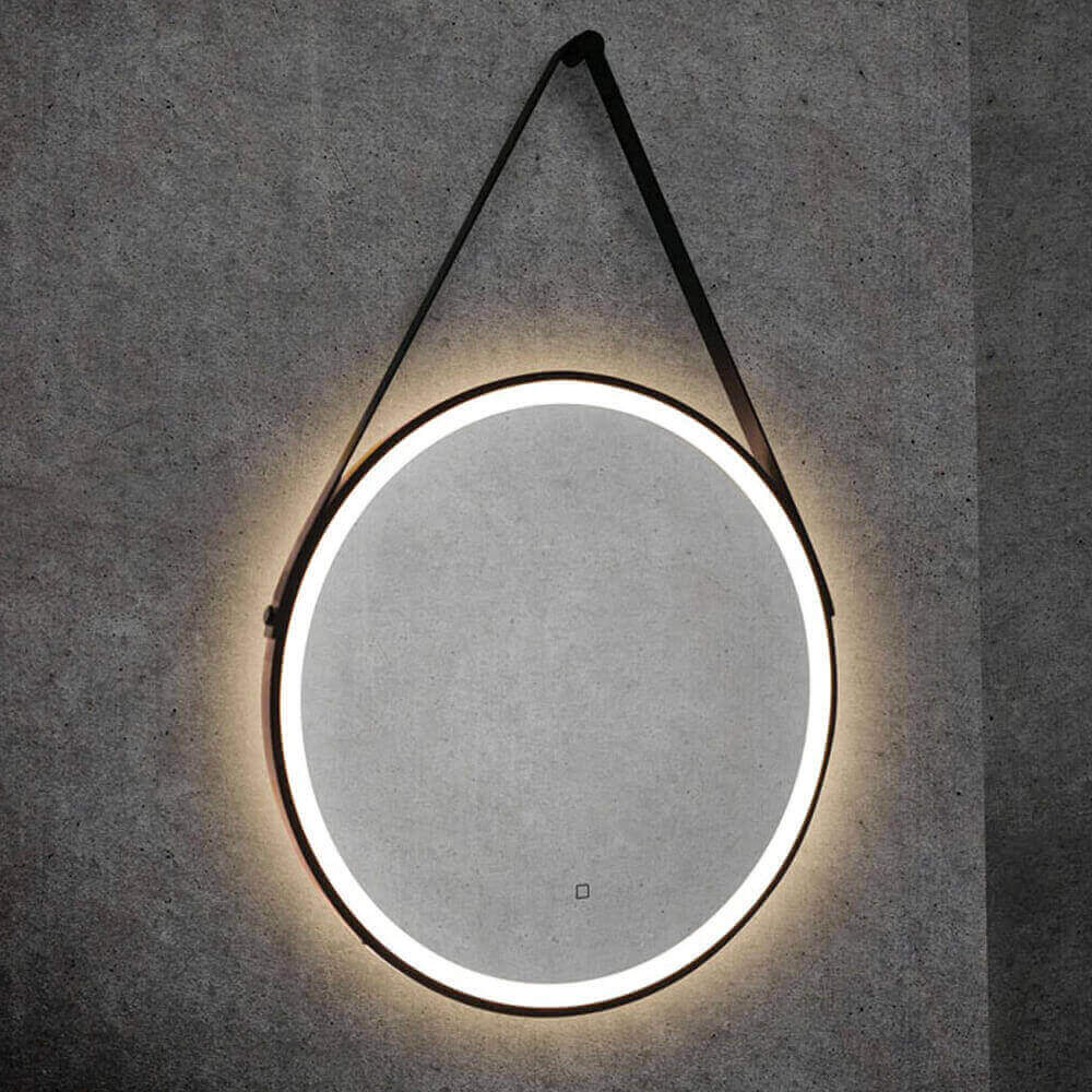 hib. Solstice Illuminated LED Matt Black Round Mirror with Demister Pad -  - 600mm & 800mm