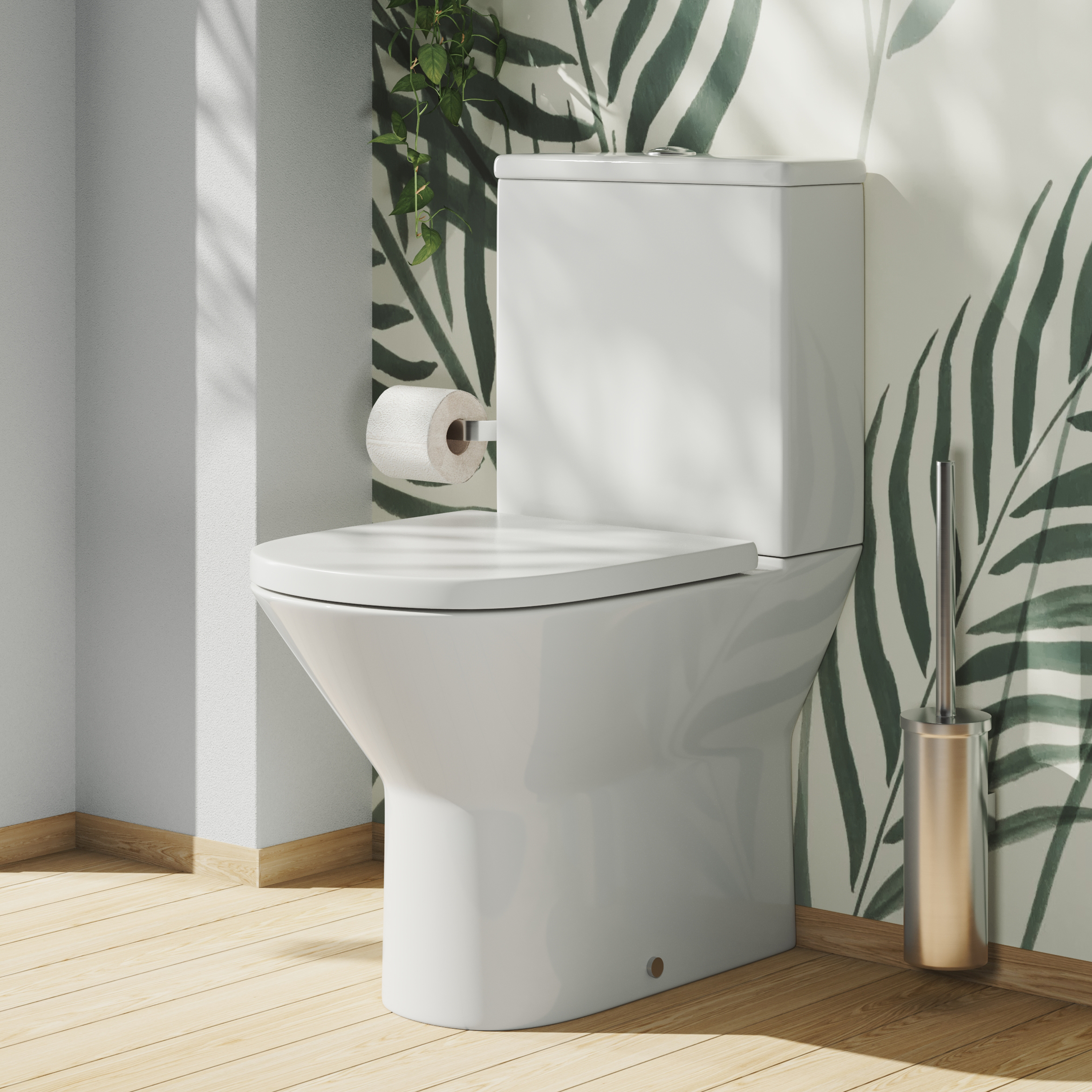 Harbour Identity Close Coupled Rimless Back to Wall Toilet & Soft Close Seat
