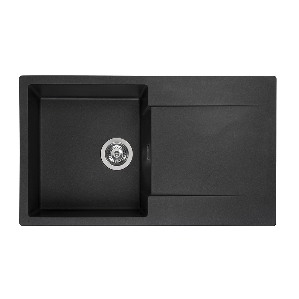 Reginox Amsterdam Compact Single Bowl Granite Composite Kitchen sink & Waste Kit with Reversible Drainer - 860 x 500mm