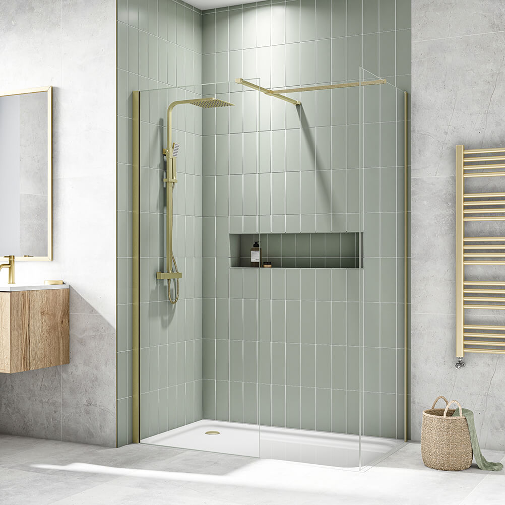 Harbour T-Piece Join for 2 Panels - Brushed Brass