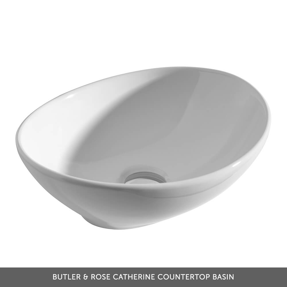 Butler & Rose Catherine 600mm Floorstanding Vanity Unit with Country Oak-Effect Countertop